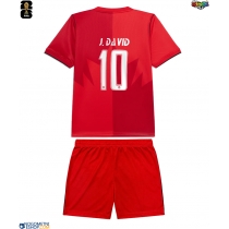 Otroški Nogometni dresi Kanada Jonathan David #10 Domači SP 2026 Kratek Rokav (+ Kratke hlače)